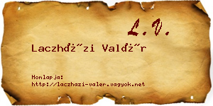Laczházi Valér névjegykártya